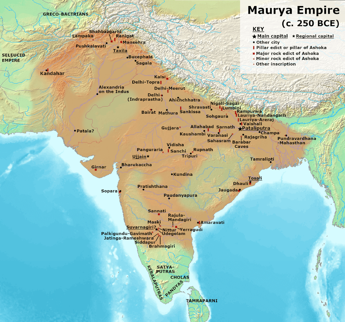 Map of The Maurya Empire: Rise, Rulers, and Legacy of Ancient India's Greatest Dynasty