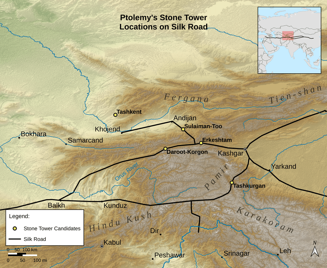 Map of The Silk Road: How an Ancient Network of Trade Routes Changed the World Forever