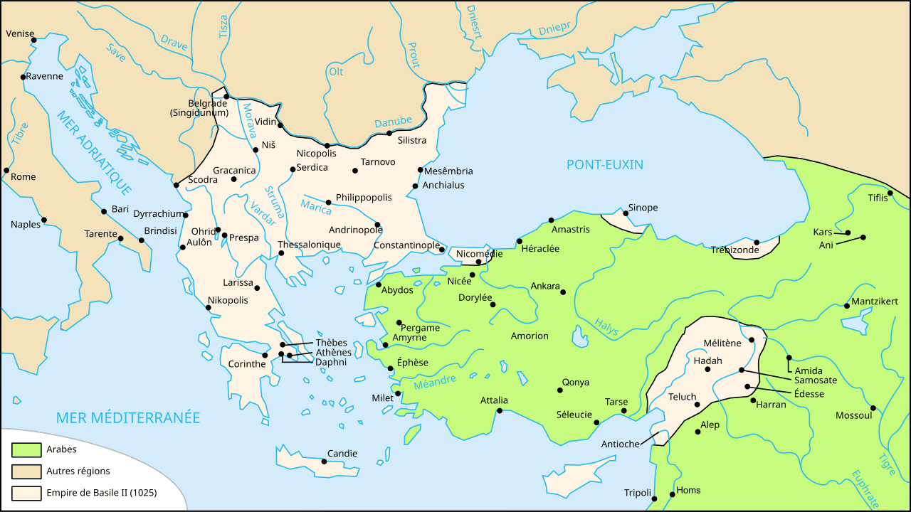 Map of The Byzantine Empire: Rome's Thousand-Year Second Life