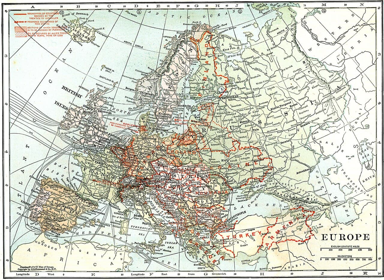 Map of Treaty of Versailles: Causes, Terms, and Why It Led to World War II